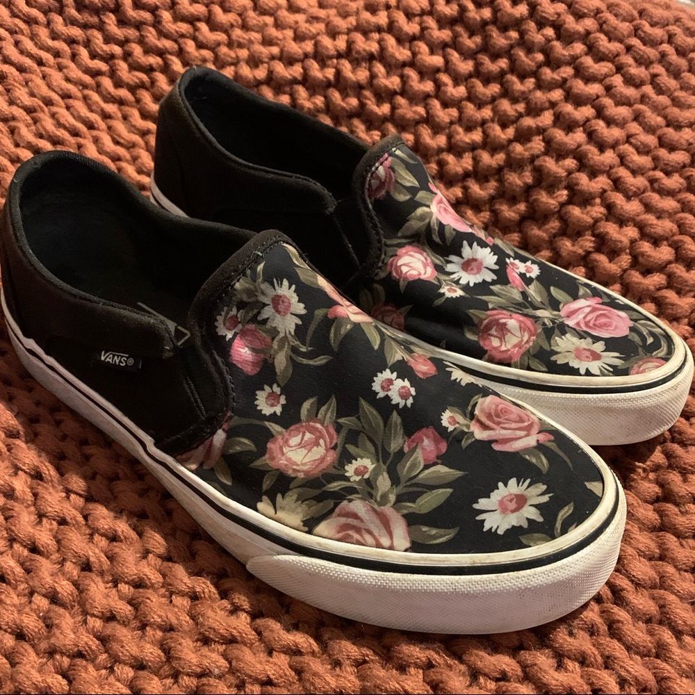 Vans Floral Slip On Sneakers